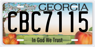 GA license plate CBC7115