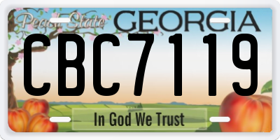 GA license plate CBC7119