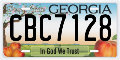 GA license plate CBC7128