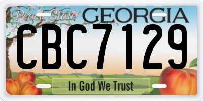 GA license plate CBC7129