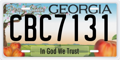 GA license plate CBC7131