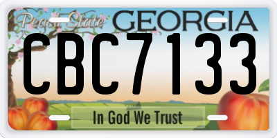 GA license plate CBC7133