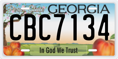 GA license plate CBC7134