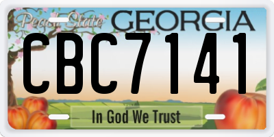 GA license plate CBC7141