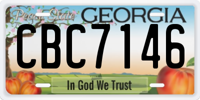 GA license plate CBC7146