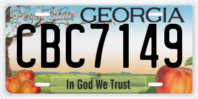 GA license plate CBC7149