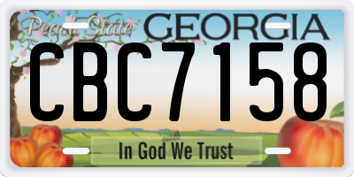 GA license plate CBC7158