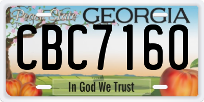 GA license plate CBC7160