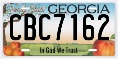 GA license plate CBC7162