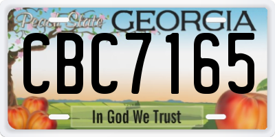 GA license plate CBC7165