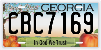 GA license plate CBC7169
