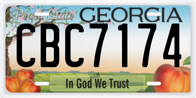 GA license plate CBC7174