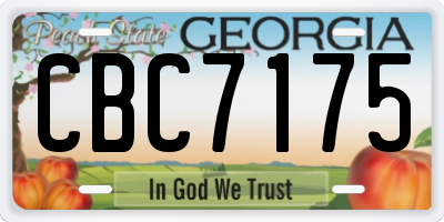 GA license plate CBC7175