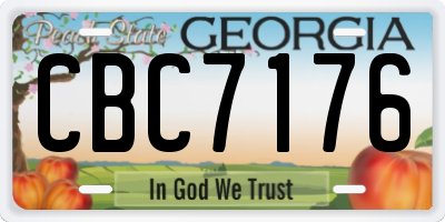 GA license plate CBC7176