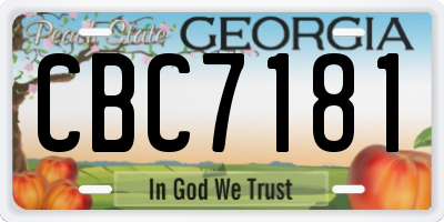 GA license plate CBC7181