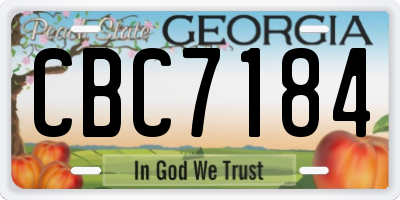 GA license plate CBC7184