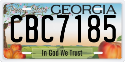 GA license plate CBC7185