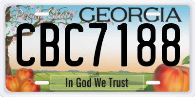 GA license plate CBC7188