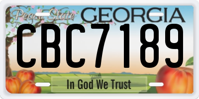GA license plate CBC7189
