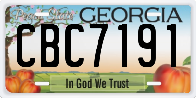 GA license plate CBC7191