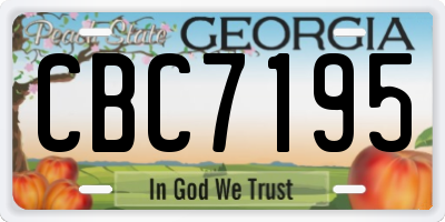 GA license plate CBC7195