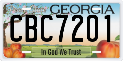 GA license plate CBC7201