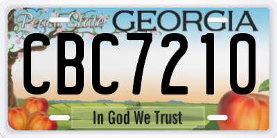GA license plate CBC7210