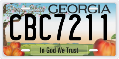 GA license plate CBC7211
