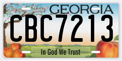 GA license plate CBC7213