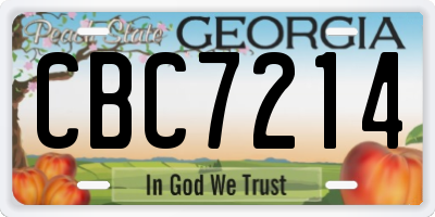 GA license plate CBC7214
