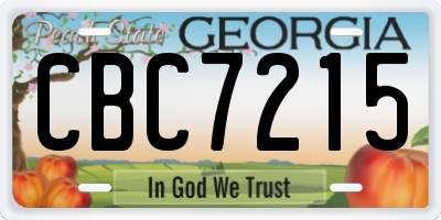 GA license plate CBC7215