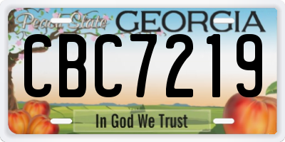 GA license plate CBC7219