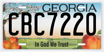 GA license plate CBC7220