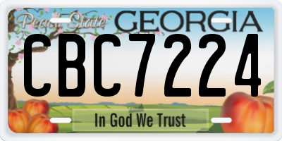 GA license plate CBC7224