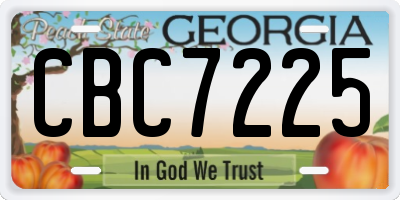 GA license plate CBC7225