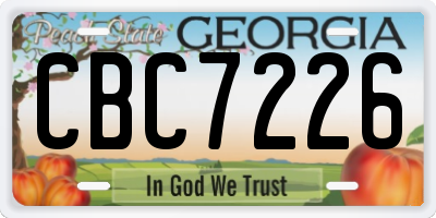 GA license plate CBC7226