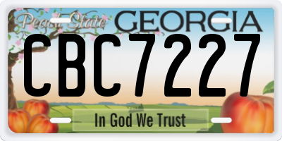 GA license plate CBC7227