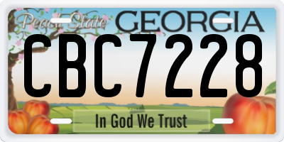 GA license plate CBC7228