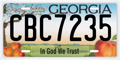 GA license plate CBC7235