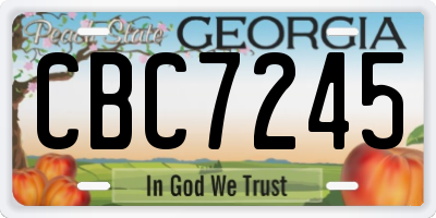 GA license plate CBC7245