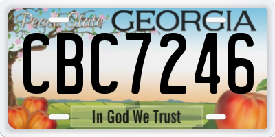 GA license plate CBC7246