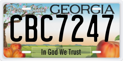 GA license plate CBC7247