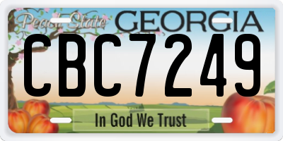 GA license plate CBC7249