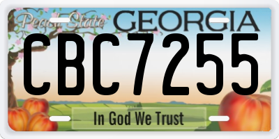 GA license plate CBC7255