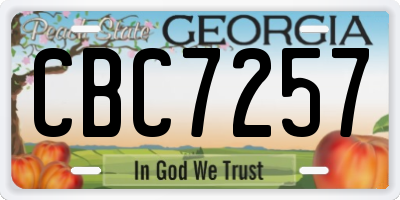 GA license plate CBC7257