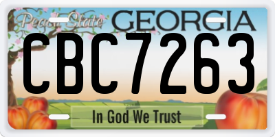 GA license plate CBC7263