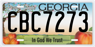 GA license plate CBC7273