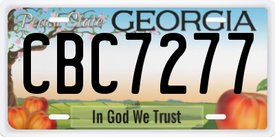 GA license plate CBC7277