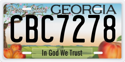 GA license plate CBC7278