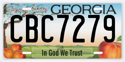GA license plate CBC7279